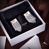 18K Triomphe Diamonds Tassel Earrings