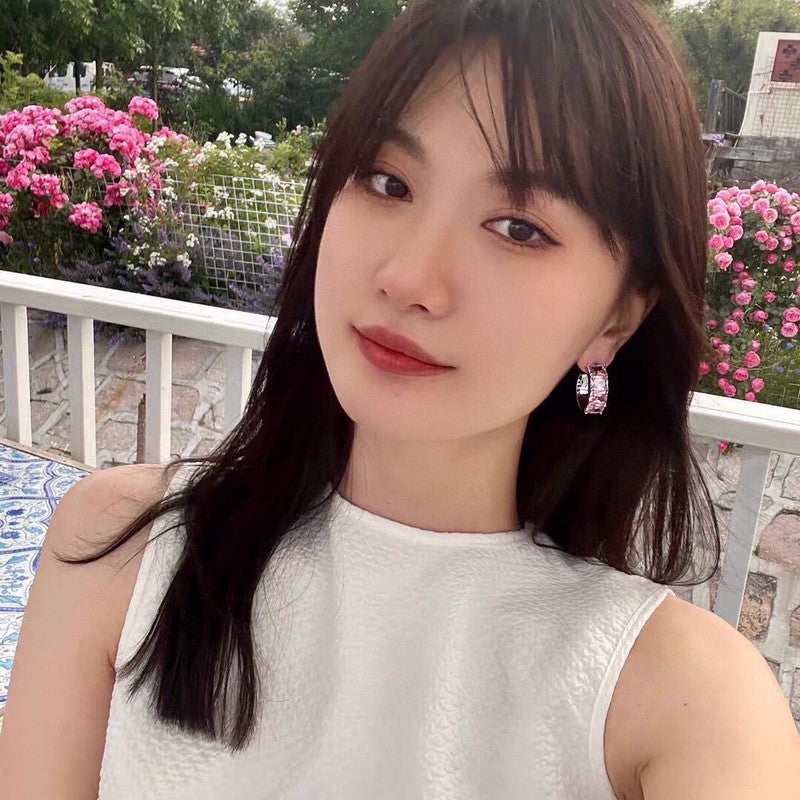18K CE Pink Crystal Earrings