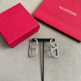 18K Vlogo Diamond Earrings