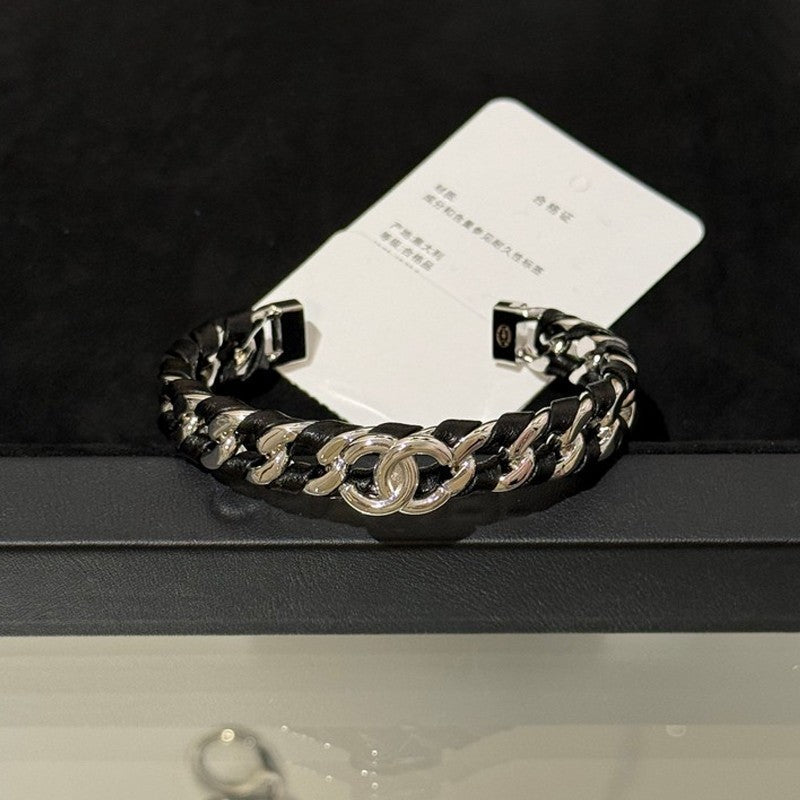 18K CC 26C Black Open Cuff Bracelet