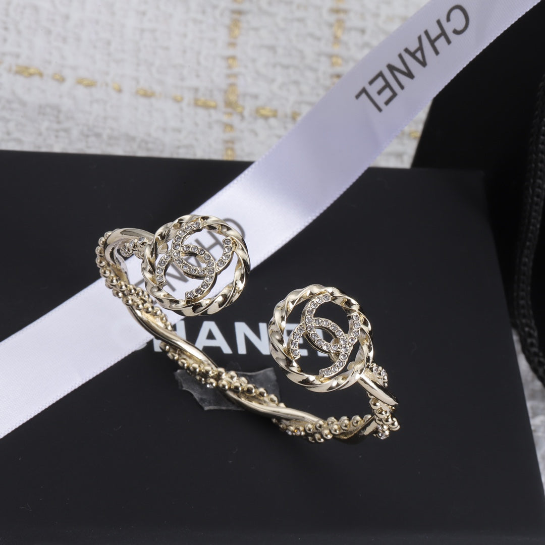 18K Double CC Open Bracelet