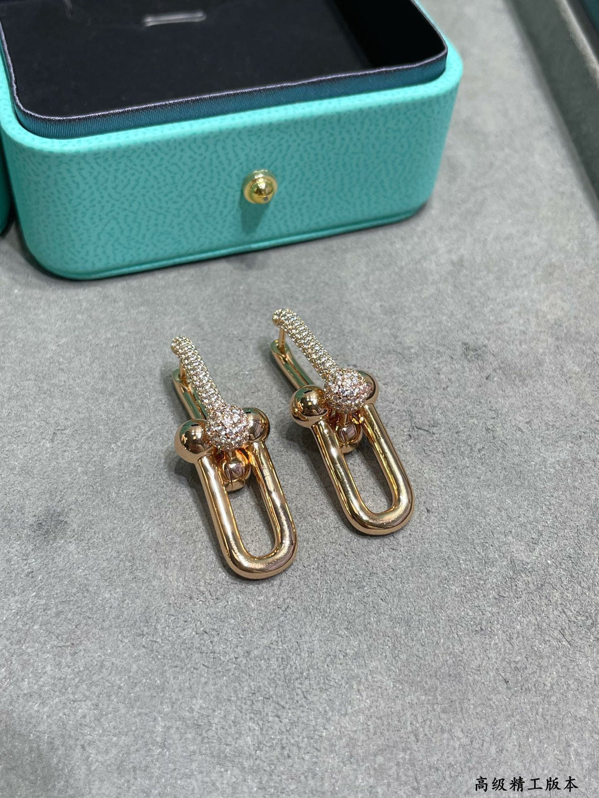 18K T HardWear Large Link Diamonds Earrings