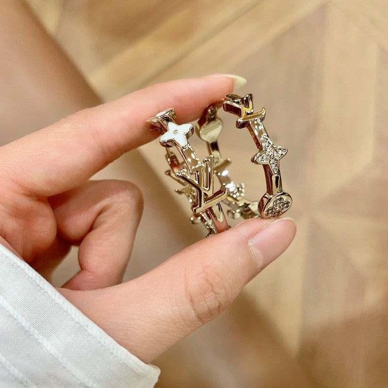 18K Louis Blossom Black & White Earrings