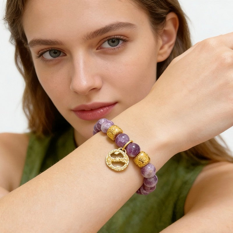 18K GG Anger Forest Violet Bead Chain Bracelet