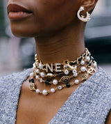 18K CC 24B Long Pearls Necklace