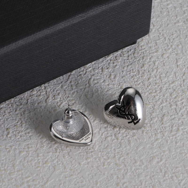 18K Saint Heart Gold Earrings