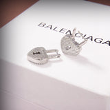 18K BB Hear Lock Earrings
