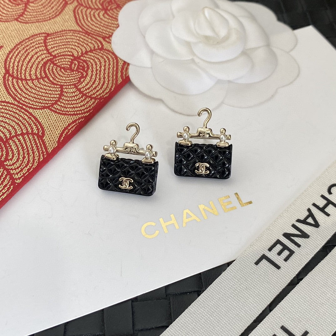 18K CC Classic Bag Pendant Earrings