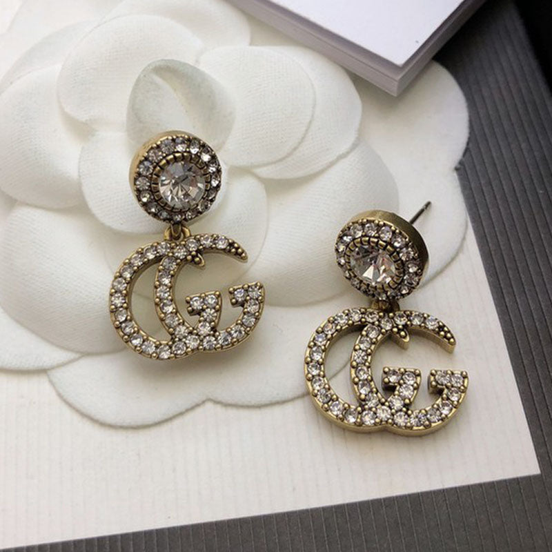 18K GG Crystal Pendant Earrings