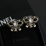 18K CC Butterfly Pendant Earrings
