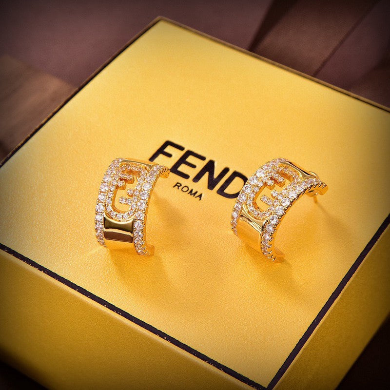 18K F OLock Earrings