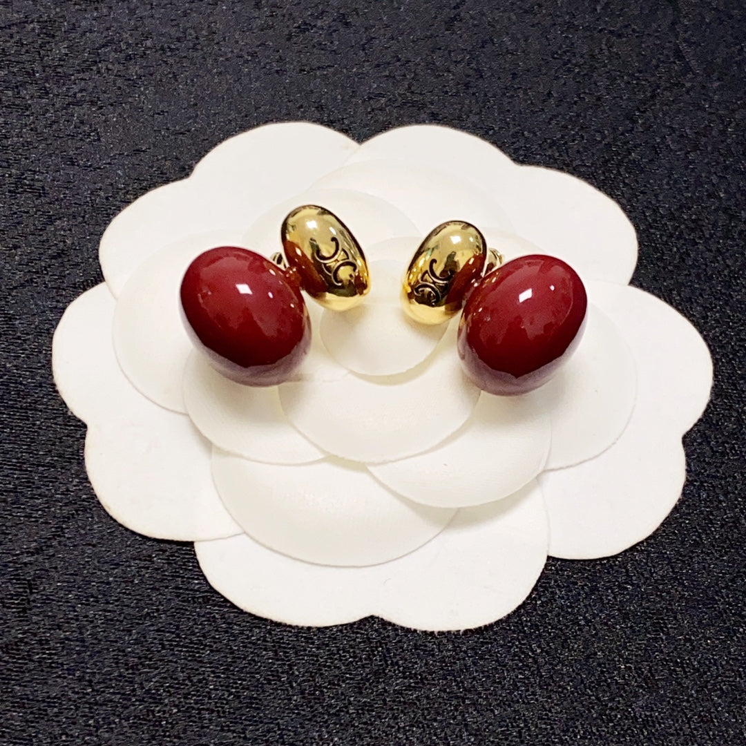 18K Triomphe Red Earrings