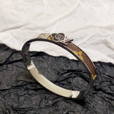 18K Louis Leather Lock Bracelet