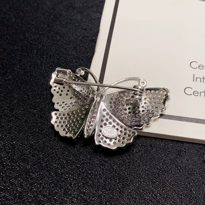 18K CC Full Diamond Butterfly Brooch