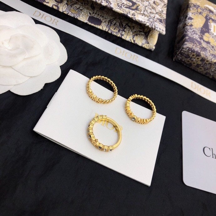 18K CD Star Set Of Three Rings