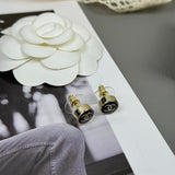18K CC 25K Black Gold Earrings