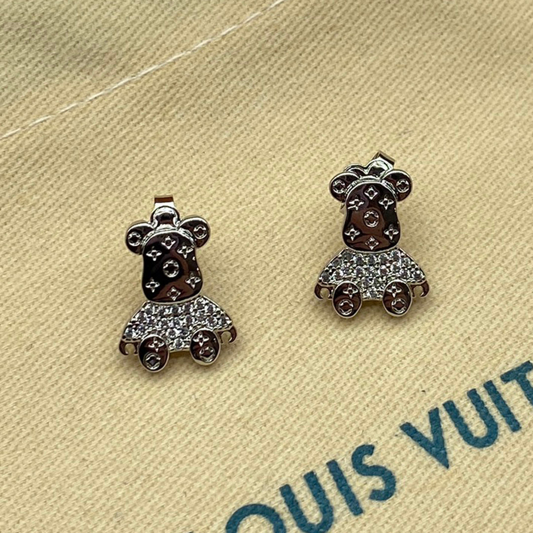 18K Louis Bear Earrings