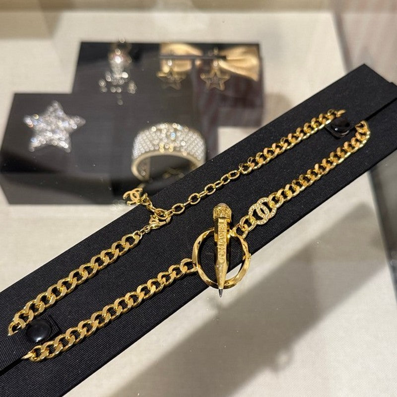18K CC 25K Pen Choker Necklace