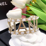 18K CC Vintage Pearl Cuff Bracelet