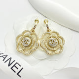 18K CC Camellia Gold Earrings