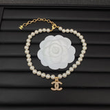 18K CC Pearl Chain Necklace