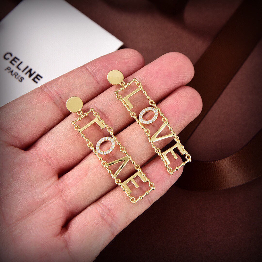18K Triomphe LOVE Diamonds Earrings