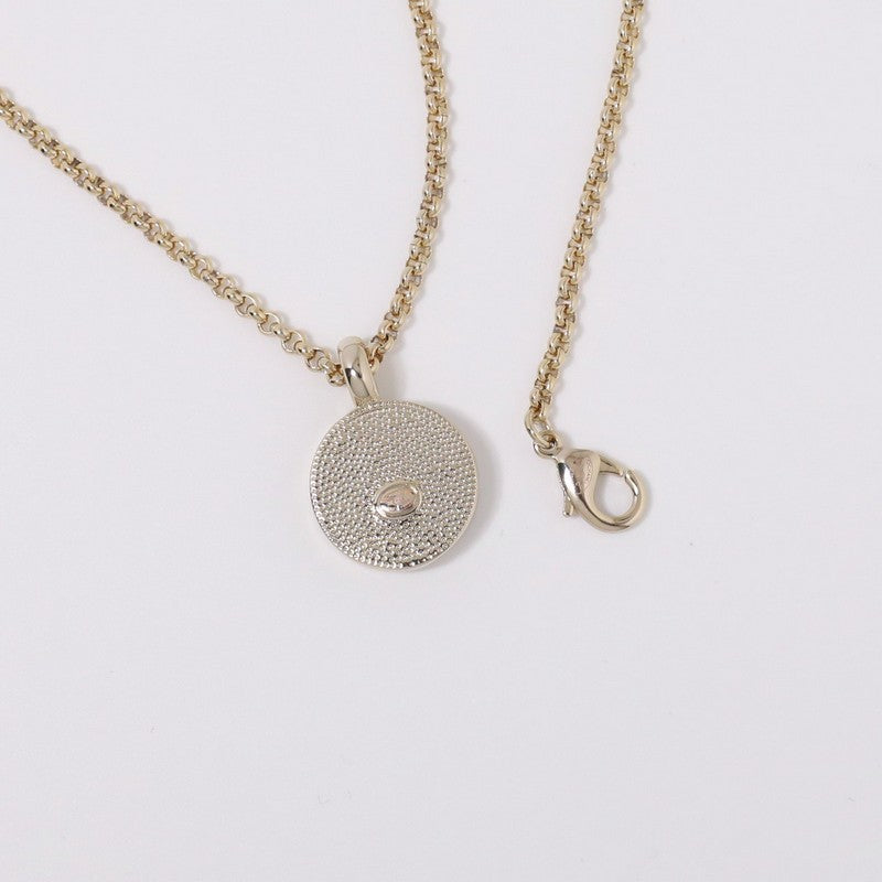 18K CC Black & White Logo Gold Necklace