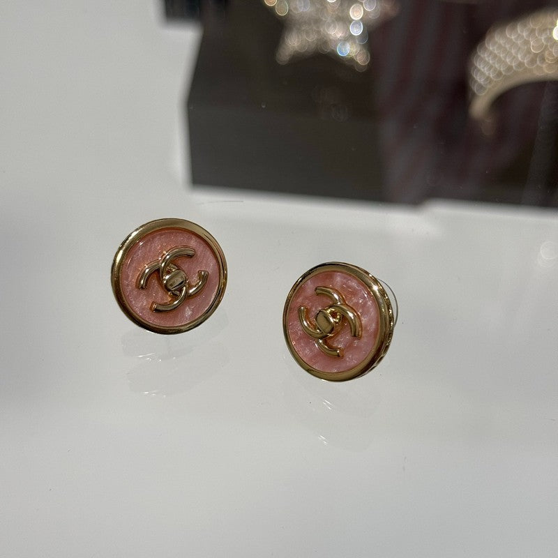 18K CC 25B Pink Gold Earrings