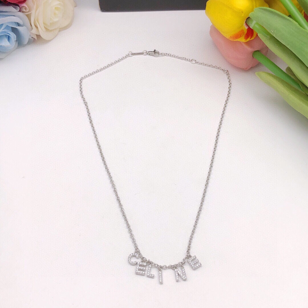 18K CE Script Necklace