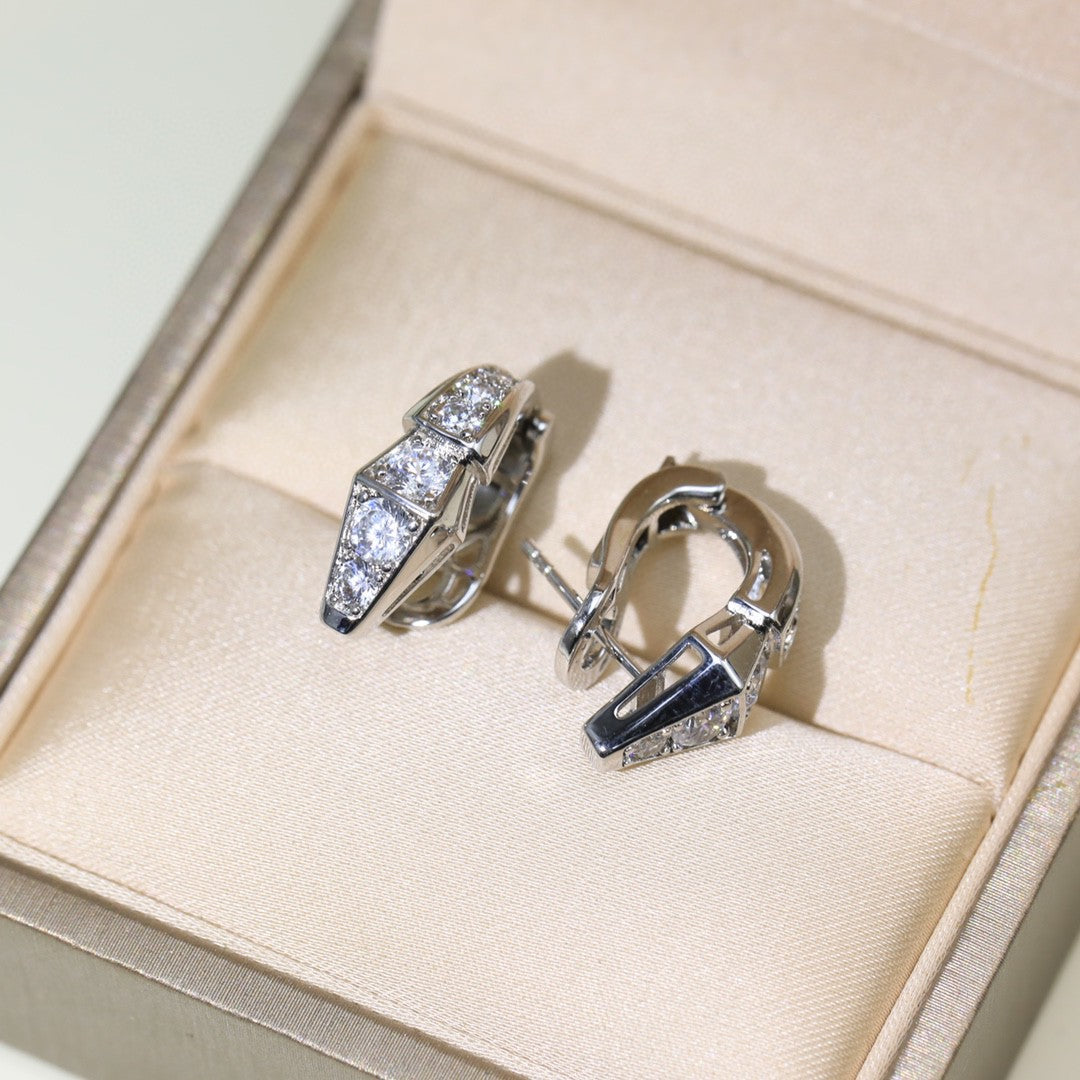 18K BV Serpenti Diamond Earrings