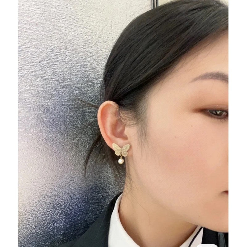 18K CD Butterfly Earrings