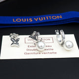 18K Louis Monogram Pearls Earrings