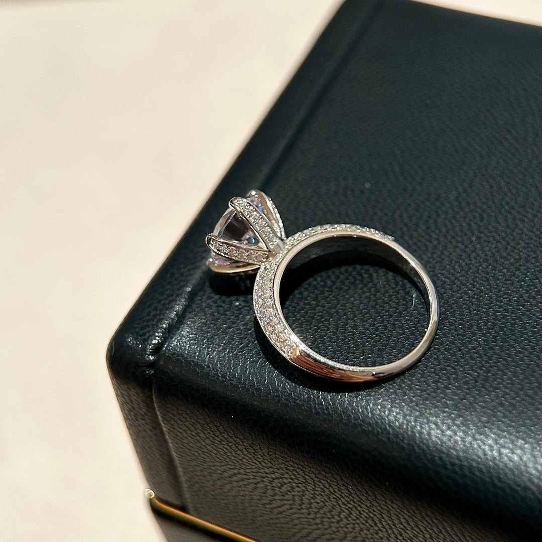 18K T Pave Tiffany Setting Engagement Ring
