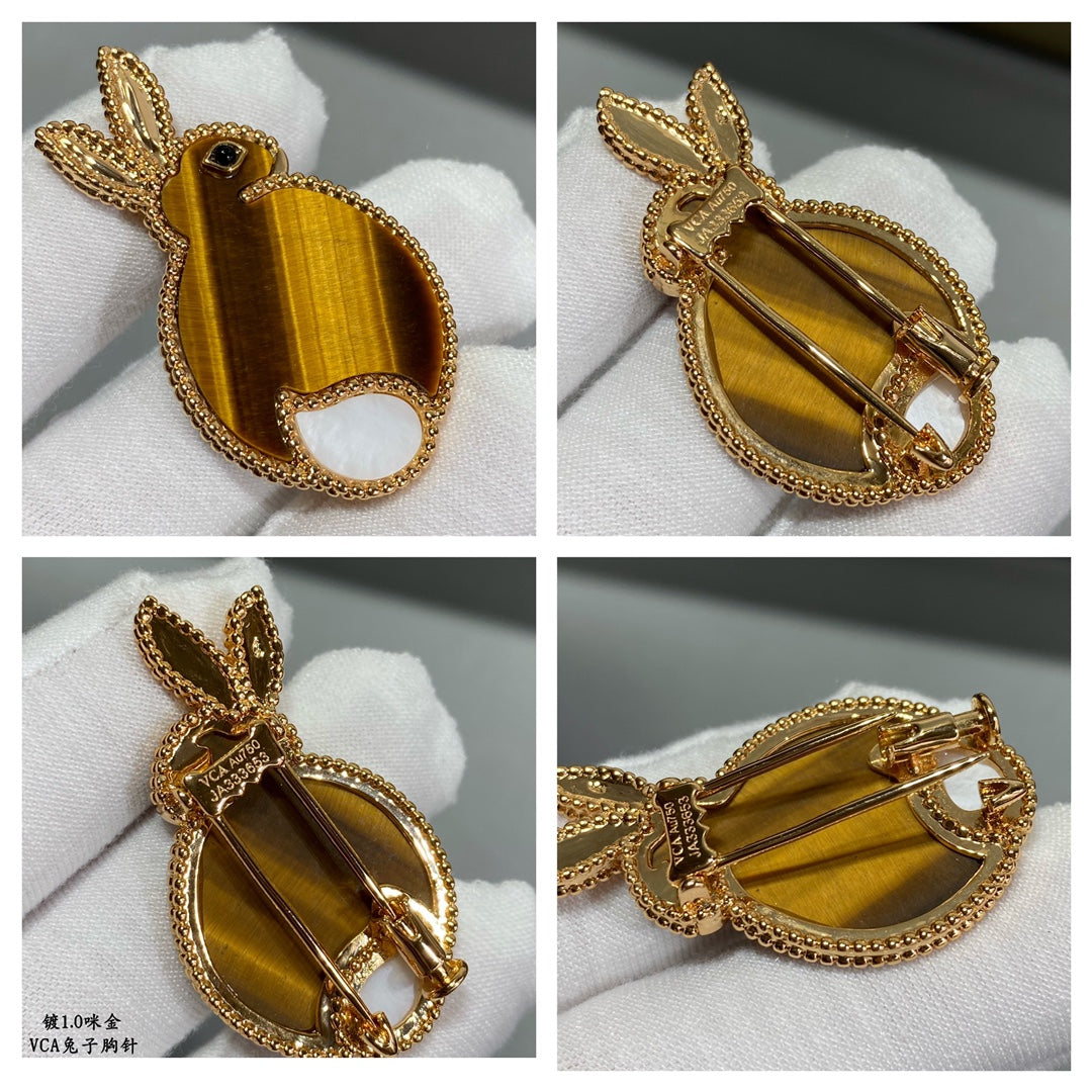 18K Lucky Animals Rabbit Clip Brooch