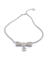18K CC Diamonds Bow Tie Necklace