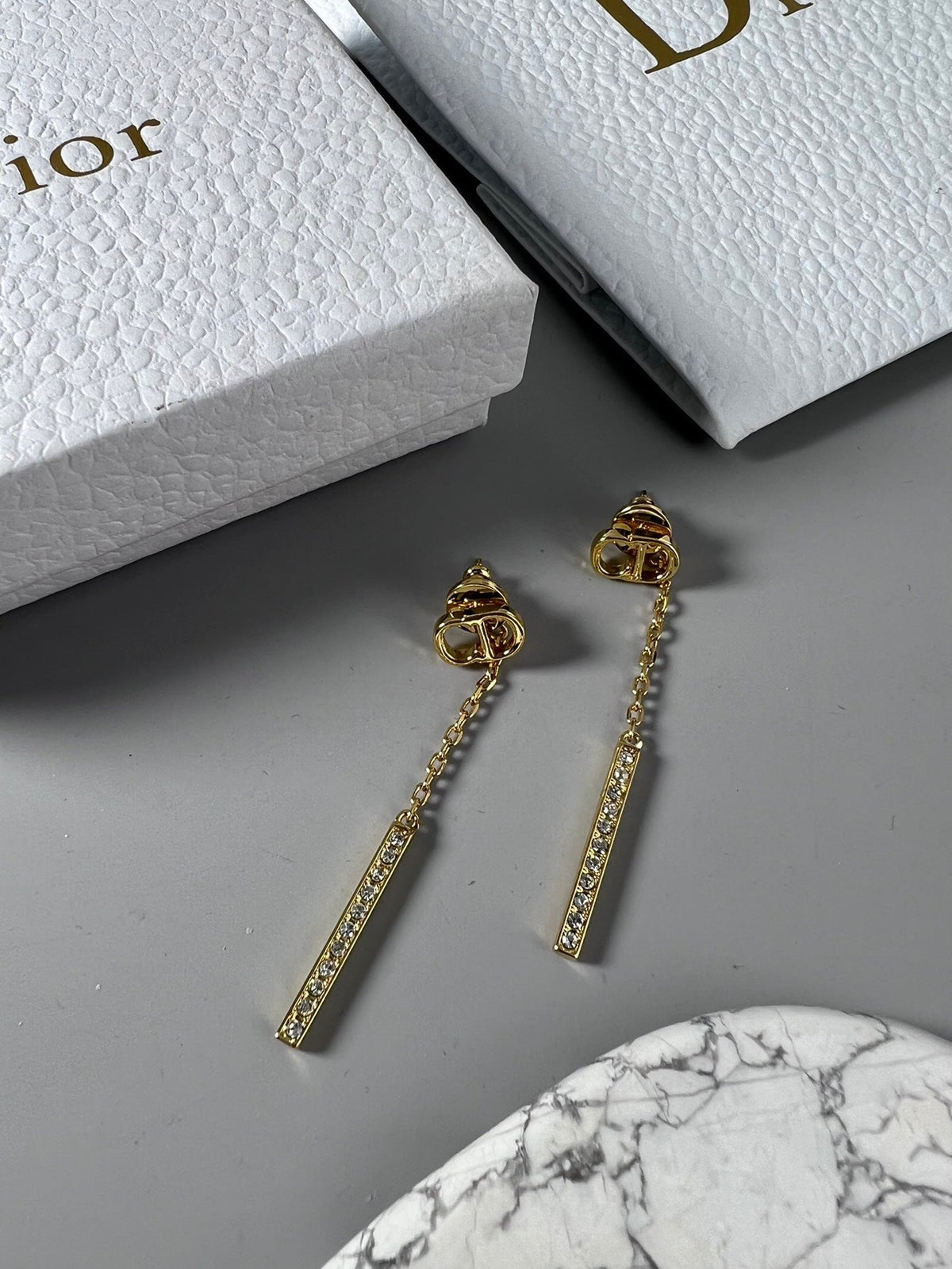 18K CD Vintage Tassel Diamonds Earrings