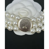 18K CC Choker Pearl Chain Necklace