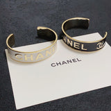 18K CC Open Wide Cuff Bracelet