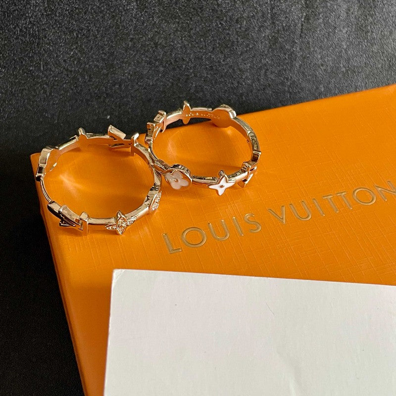 18K Louis Blossom Black & White Earrings