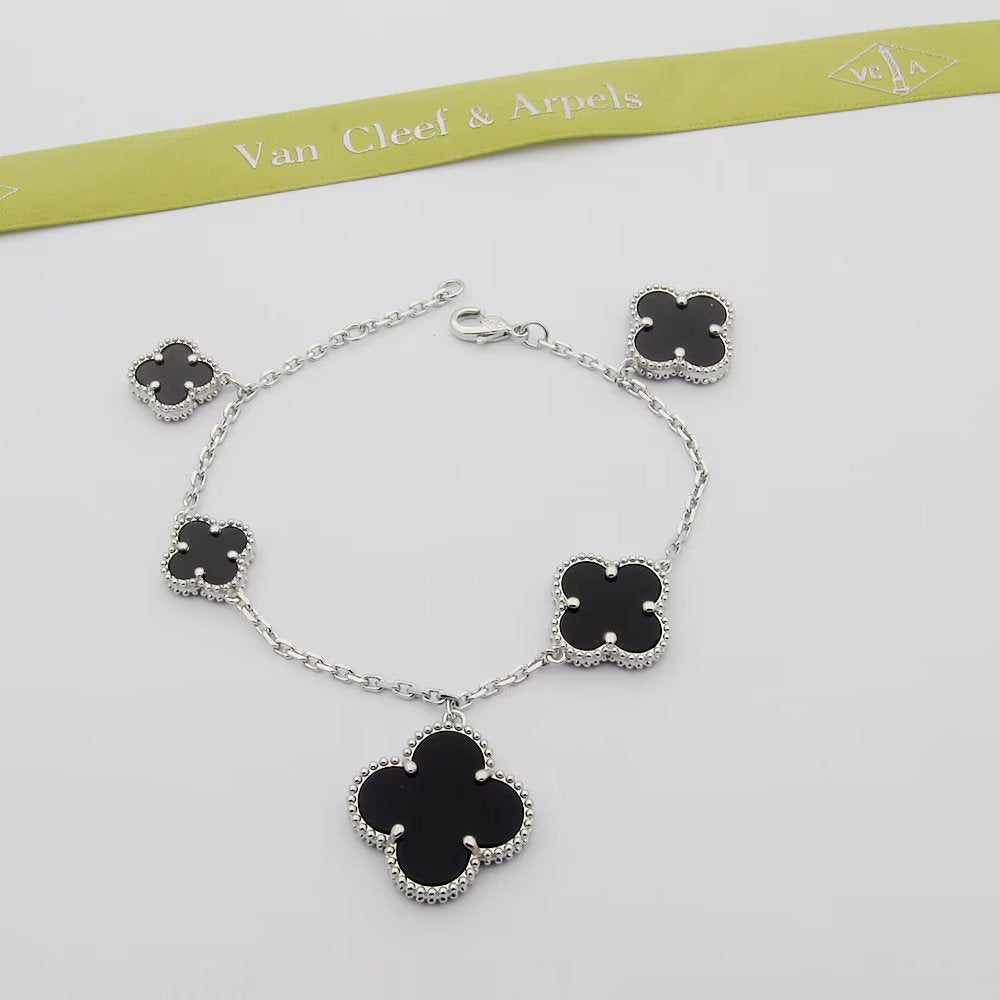 18K Magic Alhambra Five Black Motifs Bracelet