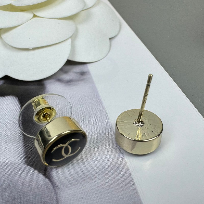18K CC 25K Black Gold Earrings