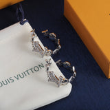 18K Louis Script Diamonds Earrings