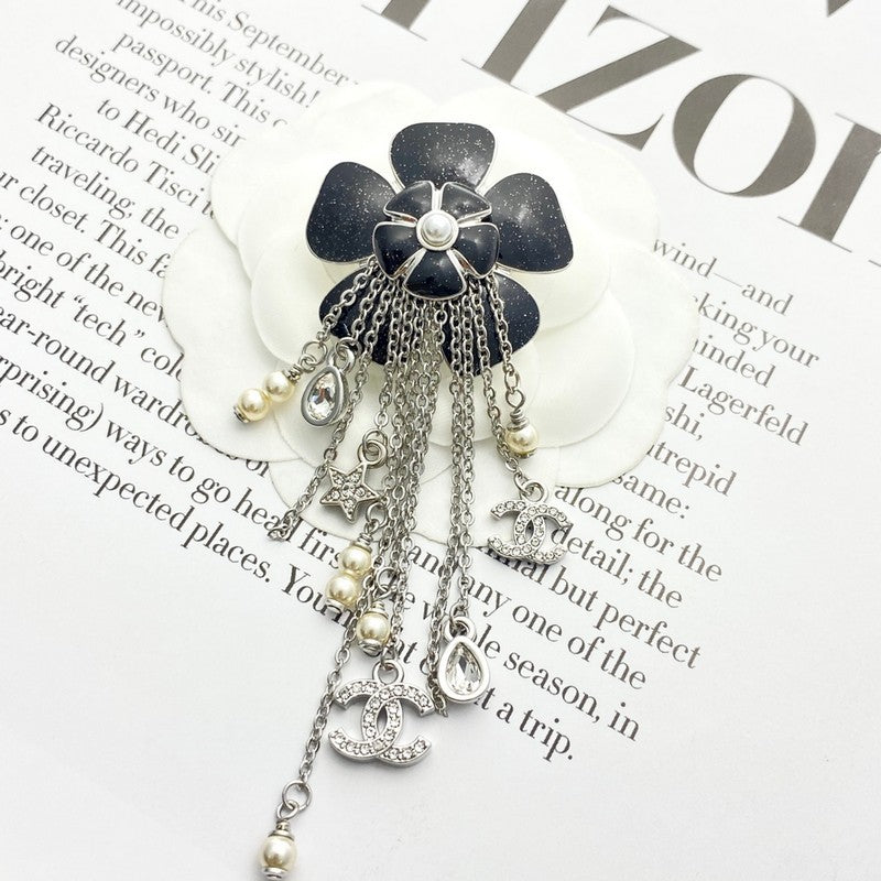 18K CC Camellia Tassel Brooch