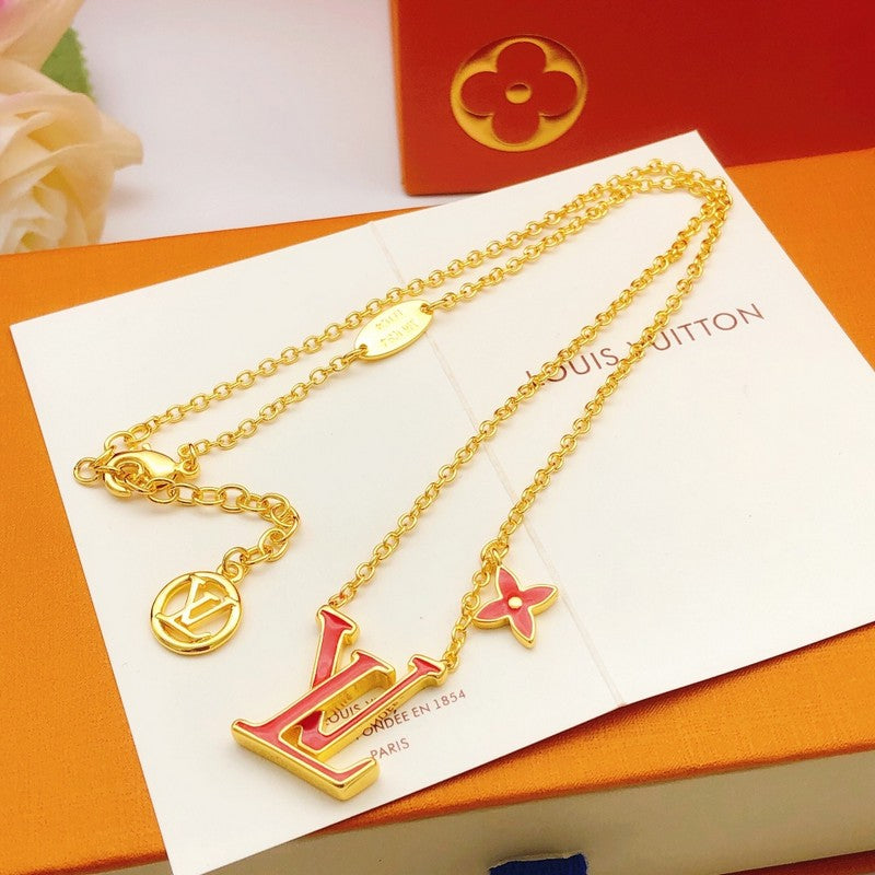 18K Louis Iconic Red Logo Necklace