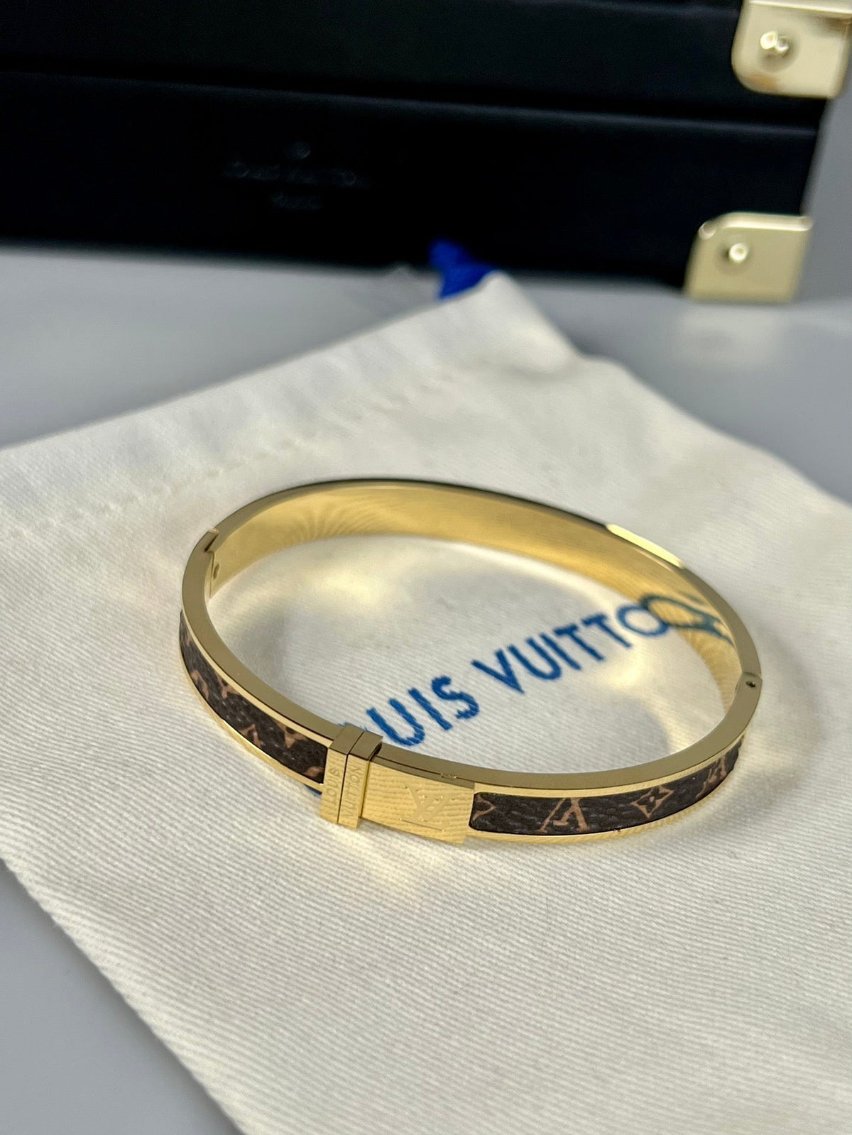 18K Louis Leather Bracelet