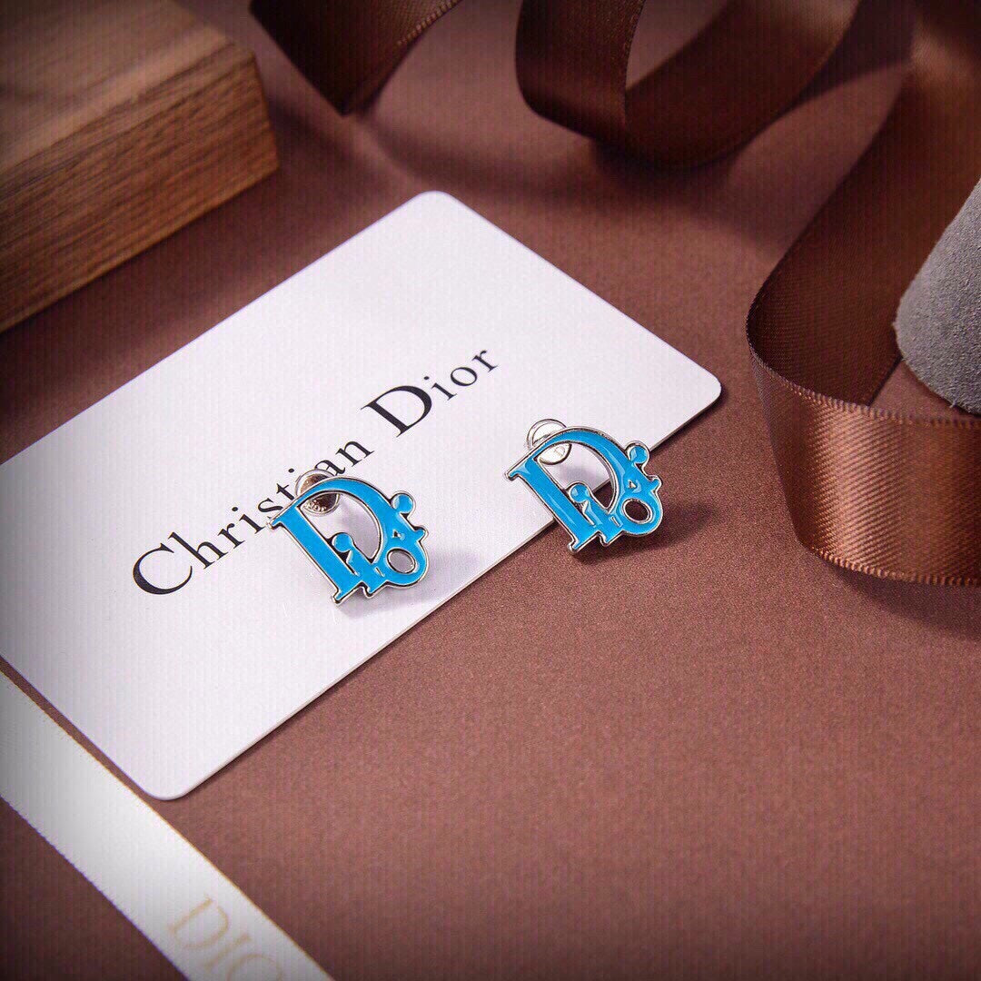 18K CD Blue Earrings