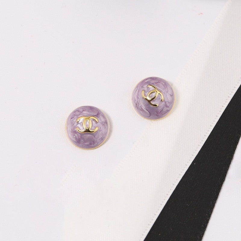 18K CC Purple & Pink Gold Earrings