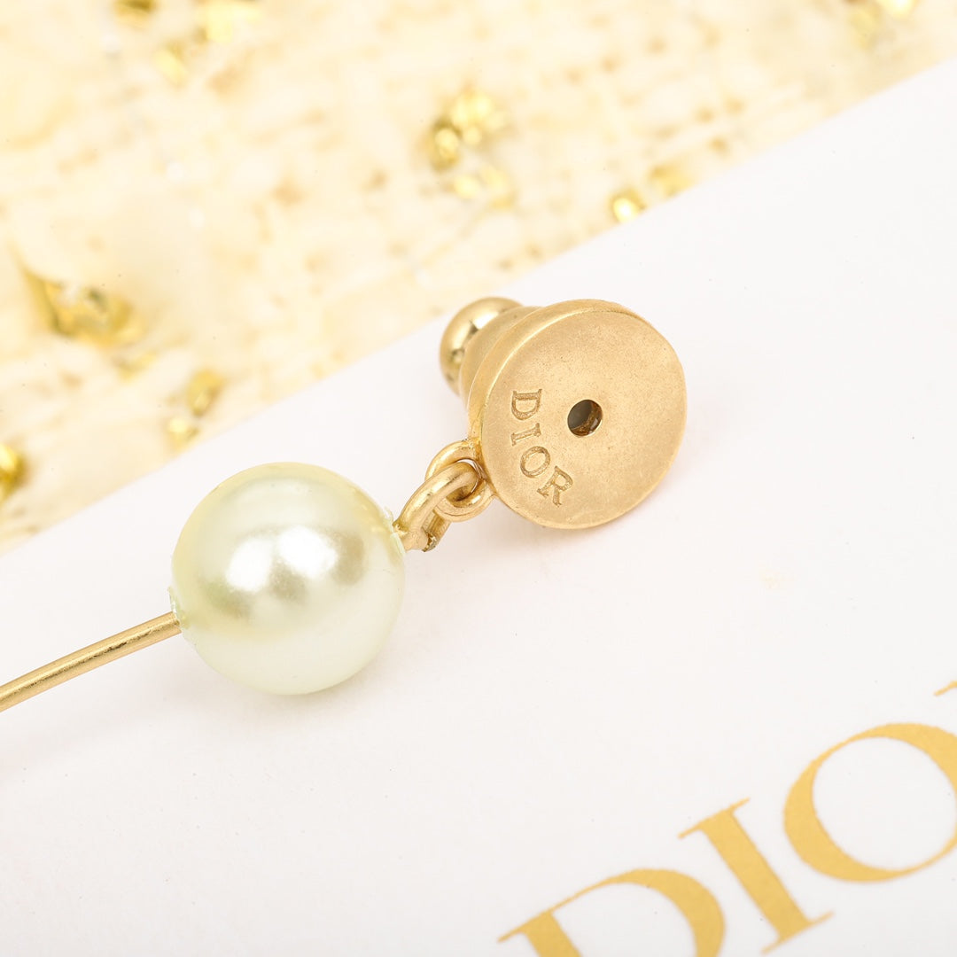 18K CD Pearl Pendant Earrings