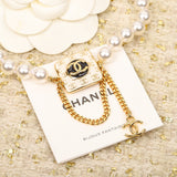 18K CC Pearls Choker Necklace