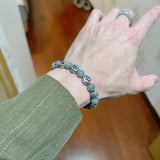 18K GG Anger Forest Grey Pearl Chain Bracelet